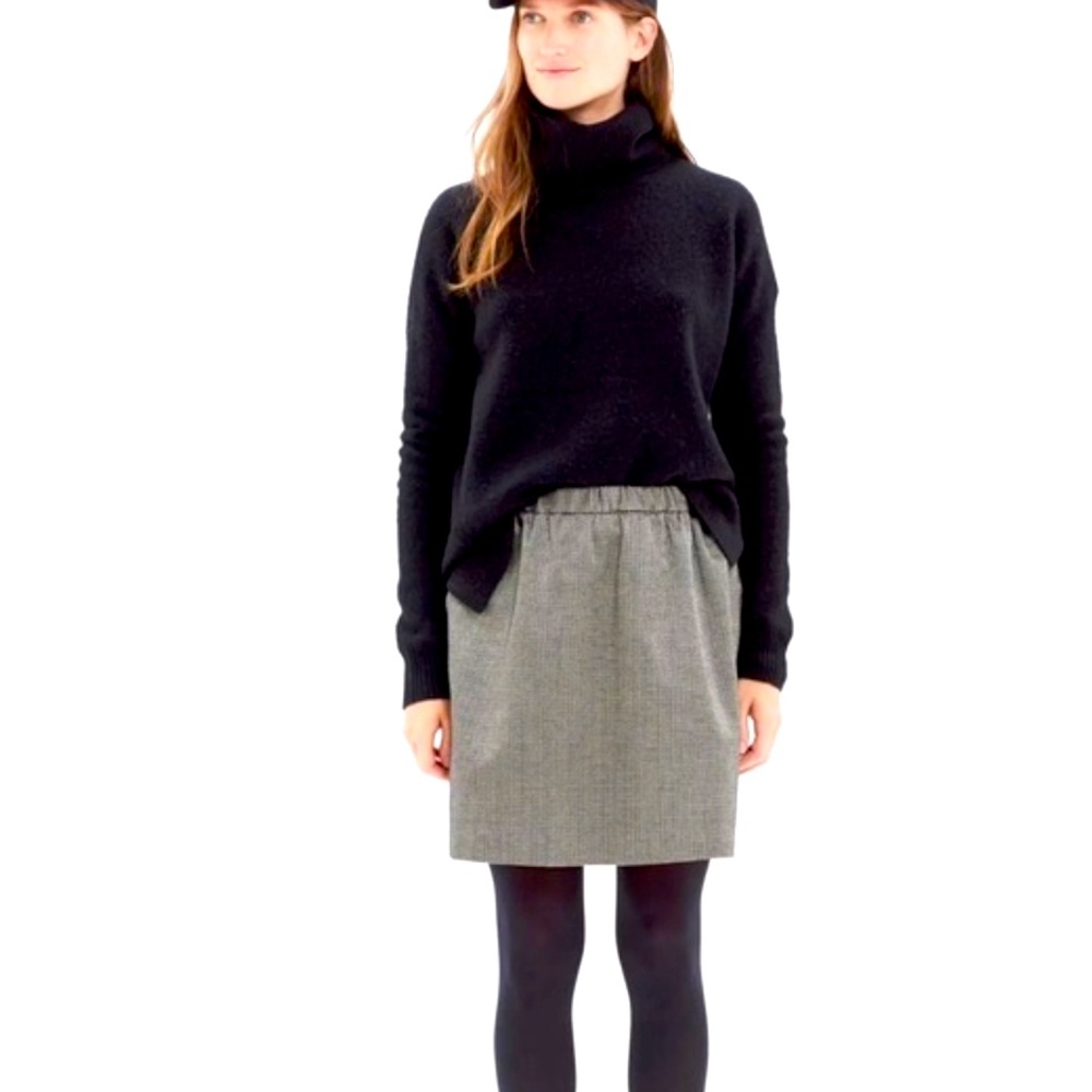 Madewell black and gold jaquard mini skirt